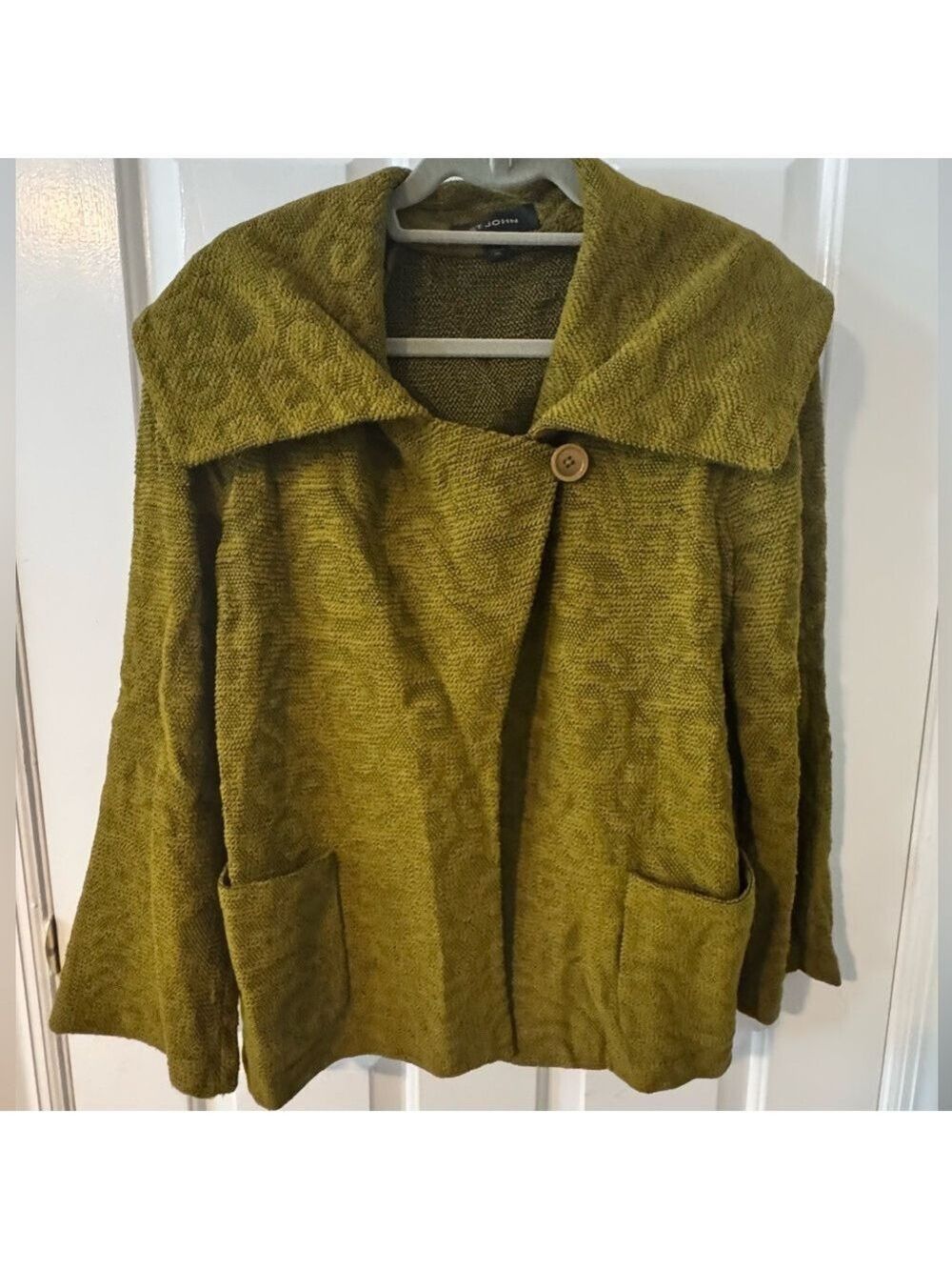 St. John Olive Scroll Tapestry Wool Blend Jacket - Picture 6 of 12